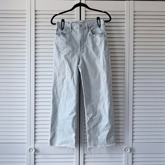 Madewell Size 26 The Perfect Vintage Wide-Leg Crop Jean with Raw Hem | Size 26 - Picture 3 of 12